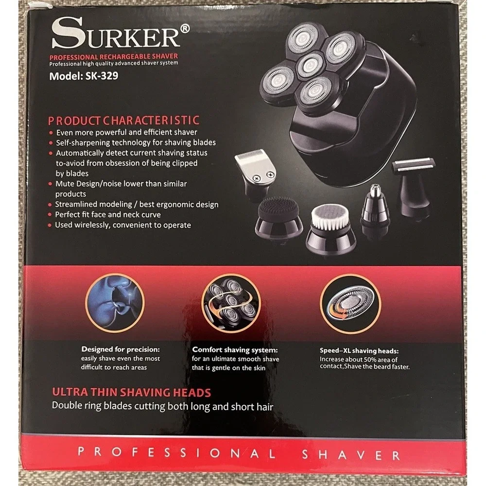 Head Shaver Trimmer Rechargeable New Quality Sealed Pkg Model SK-329